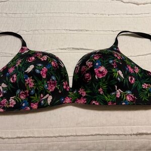 Victoria's Secret Black Floral Bra